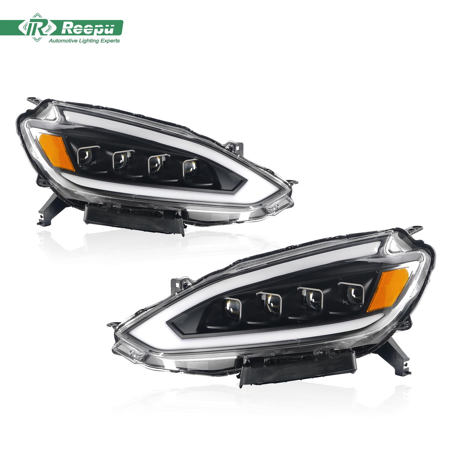 Nissan Sylphy 16-18 LED Headlight Assembly with Four-Lens Daytime Running Lights. Set of 2