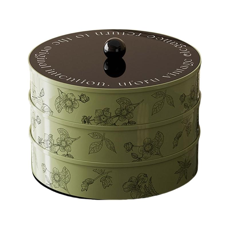 1/2/3-stöckiges Serviertablett mit Deckel Party-Snack-Tablett Lebensmittelaufbewahrungsbox Zuhause Schreibtisch Snacks Süßigkeiten Nüsse Obstplatte