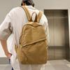 Canvas Backpack Women's Large Capacity Solid Color Student Schoolbag Men Travel Backpack