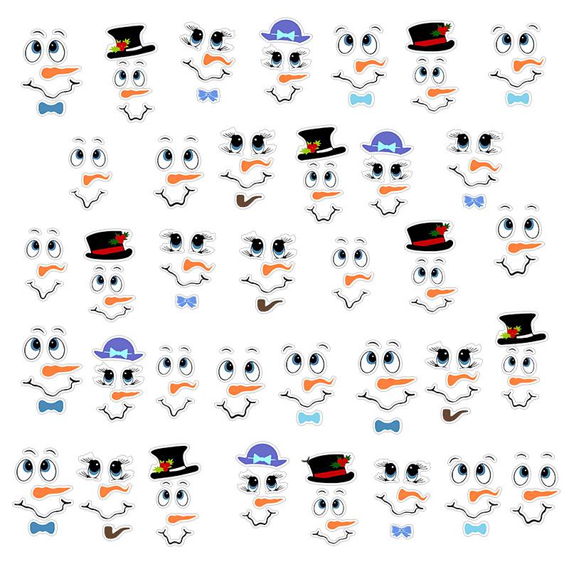 Cute cartoon window decoration window sticker self-adhesive Christmas snowman emoji wall sticker