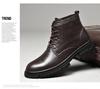 Men's Plus Size Genuine Leather High-Top Martin Boots, Velvet-Lined Winter Work Boots, Snow Boots in Cowhide.