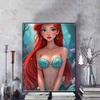 Disney 5D DIY Diamond Painting Ariel Illustration From The Little Mermaid Full Round Diamond Mosaic Cartoon Embroidery Art Painting for Home Decor