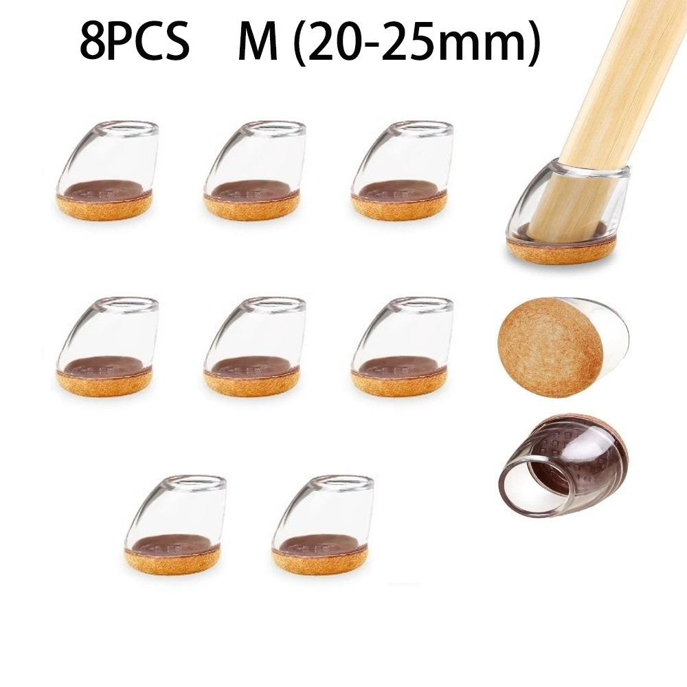 8pcs Diagonal Chair Leg Protectors Foot Covers Flexible Multifunctional Thick Wrap Felt Pads Protect Wooden Floors