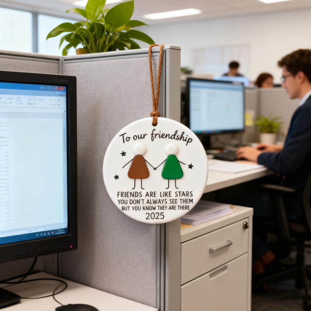 Friendship Ornaments For Christmas Tree 2D Acrylic Holiday Decorations Hangable Christmas Tree Decorations For Festival Planners