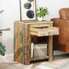 VidaXL Corner Table with 1 Drawer and 1 Door Reclaimed Wood