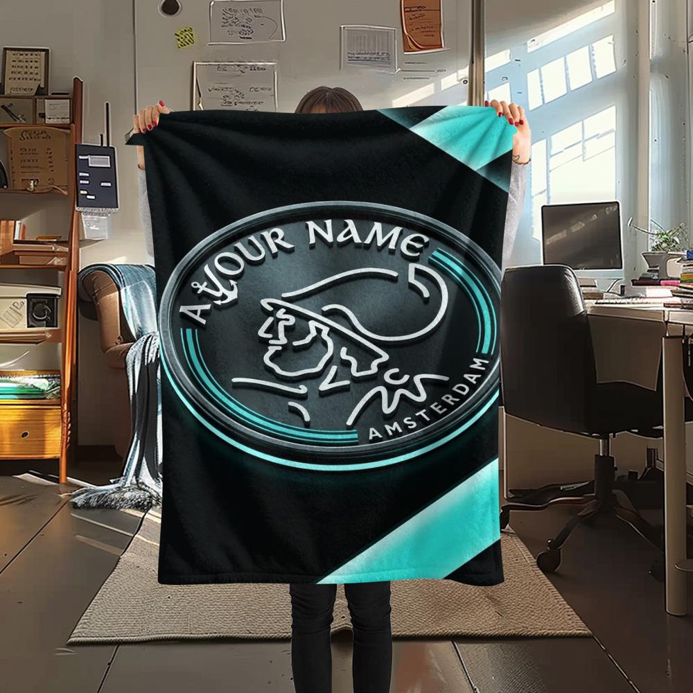1PC Ajax Fan Gear Custom Name Patterned Flannel Blanket Suitable For All Seasons For Home Decor Warmth And Comfort Gifts Holiday Present