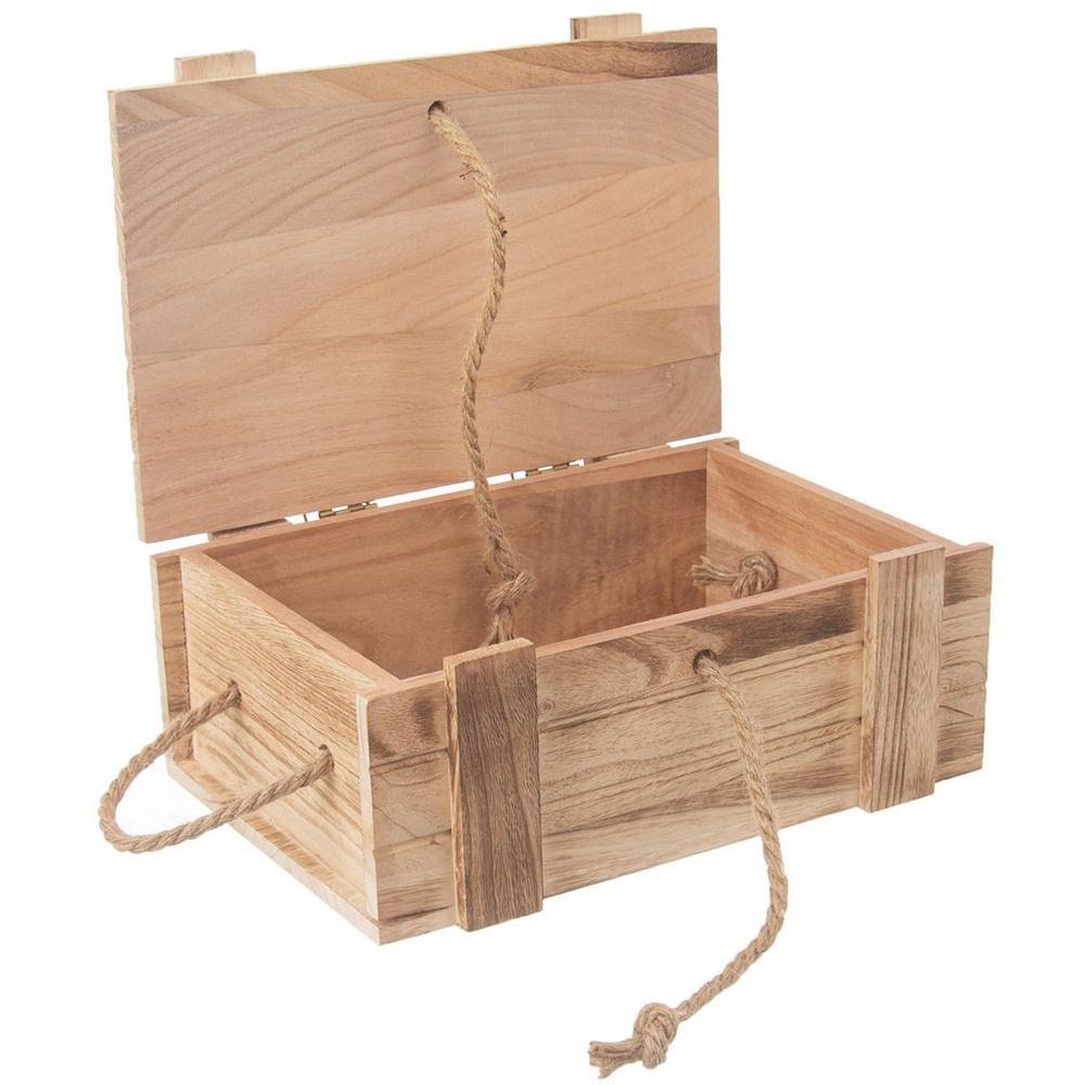 Wooden storage box with lid 30x21x12 cm