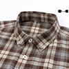 Brand Men's Pure Cotton Brushed Plaid Long Sleeve Shirt - High-End, Versatile, Casual, Thick Style for Youth