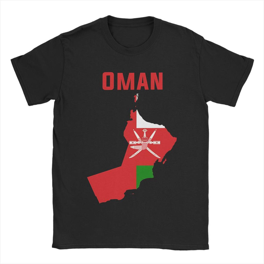 Mens TShirt Oman Map Flag Pride Funny Cotton Tees Short Sleeve Patriotic Omani National Emblem Art T Shirt Crew Neck Clothes