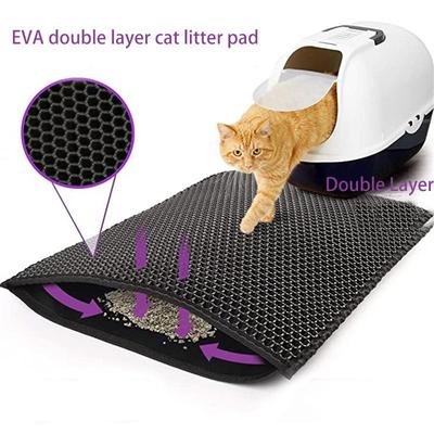 Estera para residuos de Gato impermeable, caja de arena para mascotas de doble capa, estera antideslizante, almohadilla para gatos de arena, estera de cama lavable, productos de almohadilla limpia