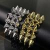 Versatile Occasion Star Rivet Punk Bracelet 3 Layer Elastic Wide Bangle Comfortable Wear for Event and Gatherings