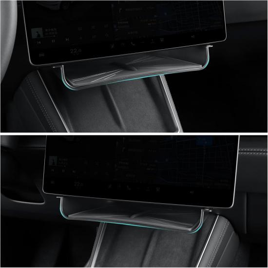 

LUCKEASY Under Screen Storage Tray Hidden for Tesla Model Y Juniper 2025 2026/Model 3 Highland 2024 2025 Hideable Center Console Organizer Tray ABS