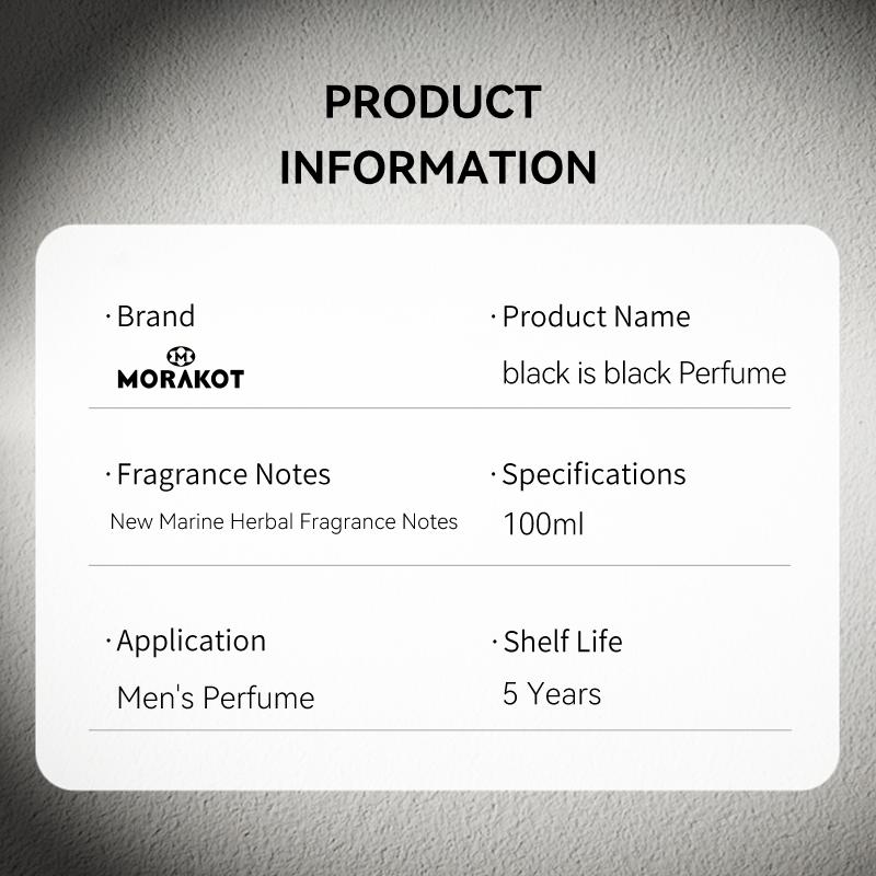 MORAKOT Black Is Black Perfume for Men 100ml – Marine Woody Long-Lasting EDP