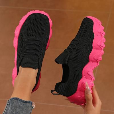 Women' Cute Lace Up Mesh Shoes Versatile Fashionable Design Lightweight Breathable  Comfortable Outdoors Walking Train Shoes