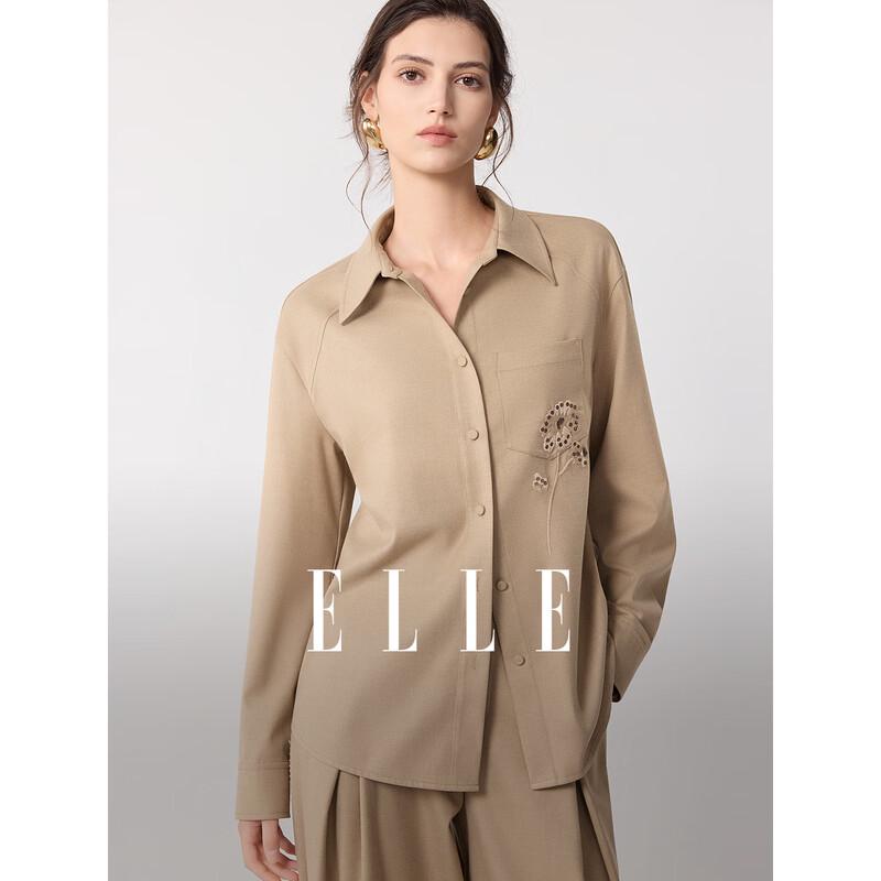 ELLE French Style Embroidered Long Sleeve Shirt S