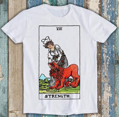 Tarot Deck Stärke Kraft Karte Bestseller Lustiges Geschenk T-Shirt M1512
