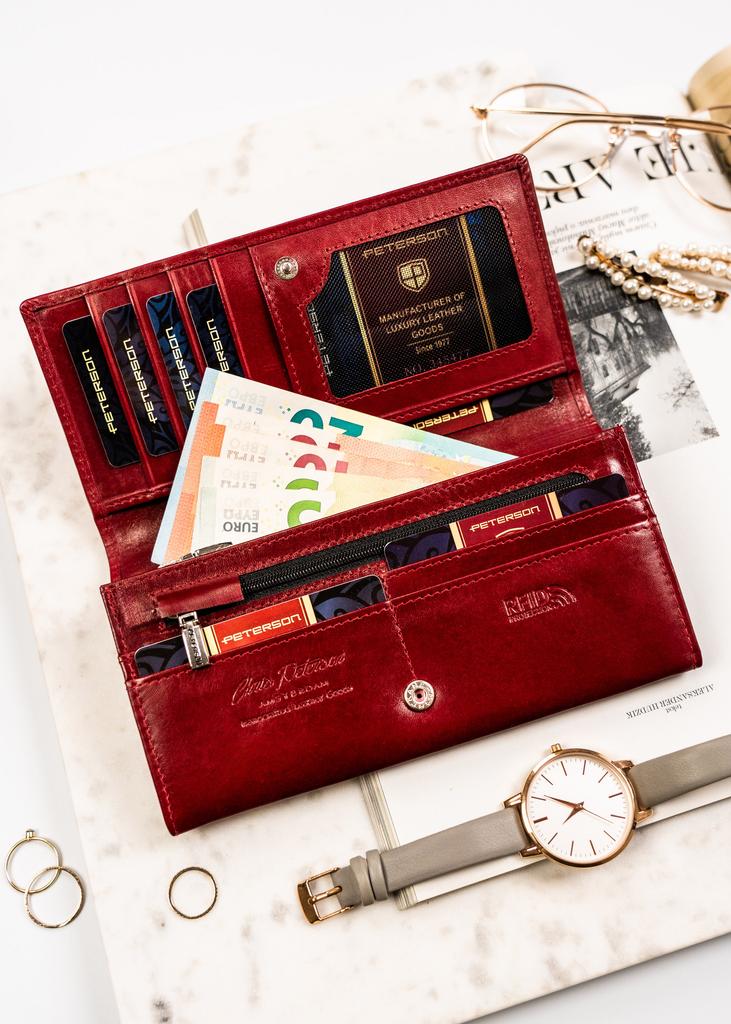 Women's Leather Wallet PTN 1680177-TVT-6554 Red