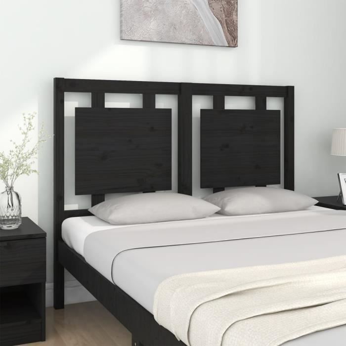 VidaXL Headboard Black 125.5x4x100 Cm Solid Pine Wood 817934