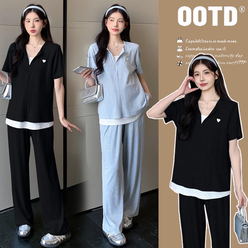 2026 Maternity Summer Loose Plus Size Knit Set L