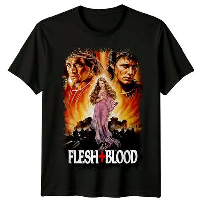 Carne + Sangre (1986) Camiseta Inspirada en Póster de Película Retro Años 80 Unisex