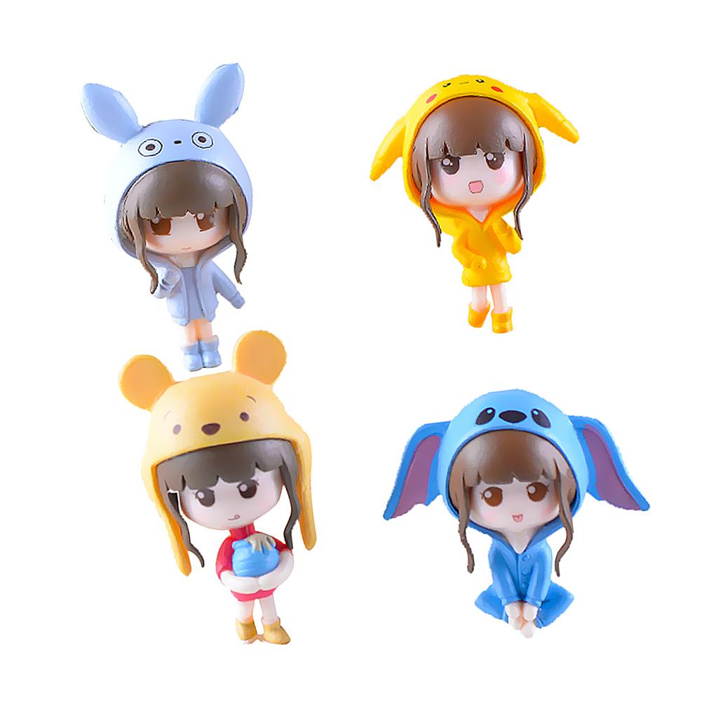 4pcs resin Q Girls Ornaments Micro Landscape Decorations Gifts Crafts