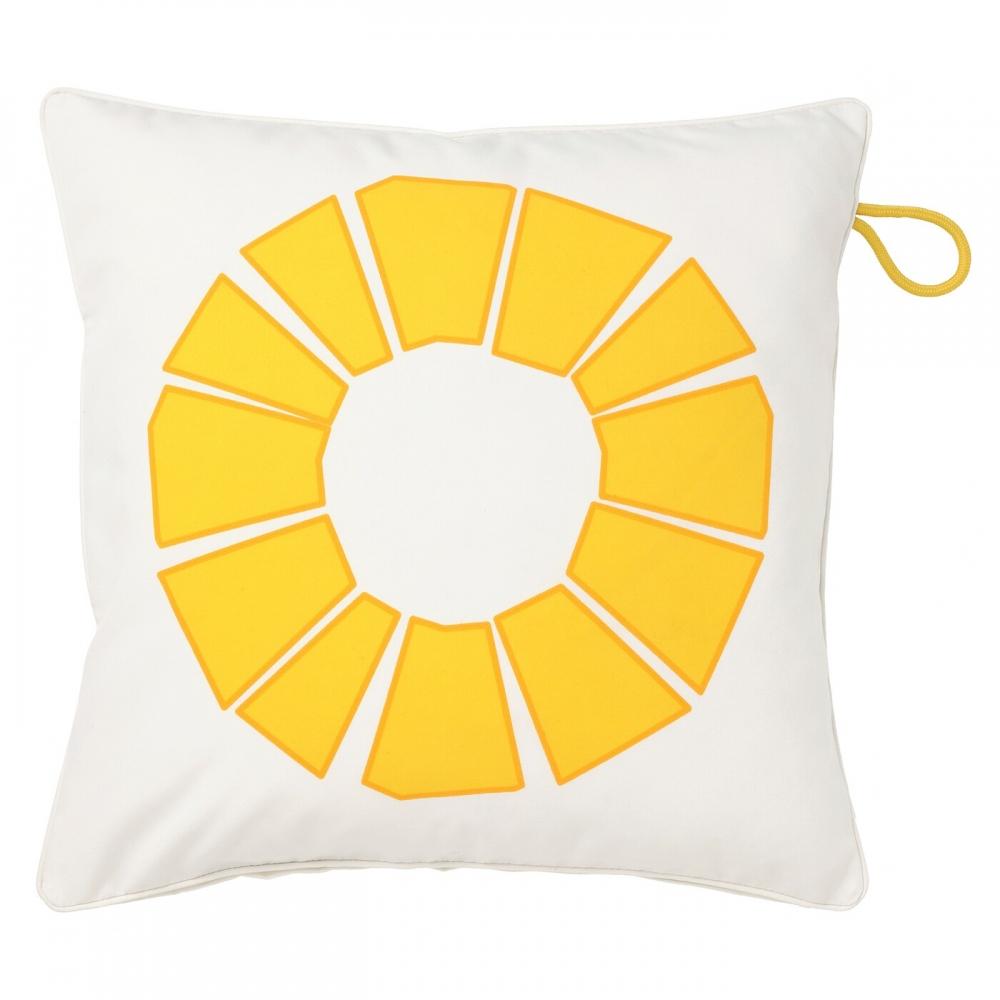 

Чехол на подушку ИКЕА БР ГАН для дома и улицы белый желтый 50х50 см