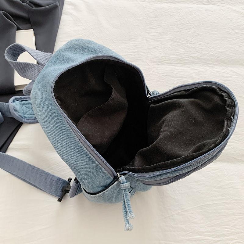 Denim Chest Bag Women's Shoulder Bag General Bag Lightweight Student Crossbody Bag