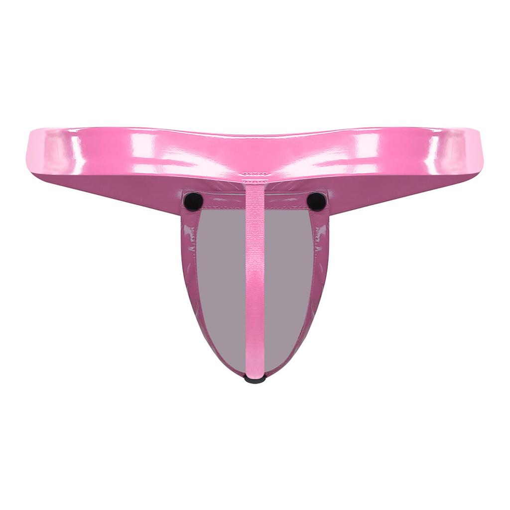 Pánské PU 2 v 1 Jockstrap Tanga O-kroužek Odnímatelný kryt rozkroku T-zadní kalhotky