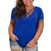Women Plus Size Casual V Neck Short Sleeve Top Loose Fit Basic Tee Soft Fabric Comfortable Design for Daily Wear