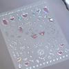 1pc Sweetheart Princess Baroque Nail Stickers Self-Adhesive Reusable Nail Art Decals with Heart, Star & Butterfly Rhinestone Nail Designs
