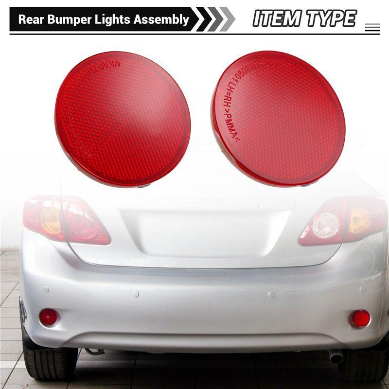 WF-2Pcs Rear Bumper Reflector Rear Bumper Lights For Toyota Corolla Us 2008-2010 Sienna 2011-2014 81910-02030