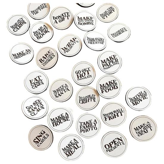 20 Pz/set Gettoni Conto Alla Rovescia Di Natale Cosa Fare Lettera Stampata Decorazione Festiva Natale Avvento Monete Di Legno Dischi Kit