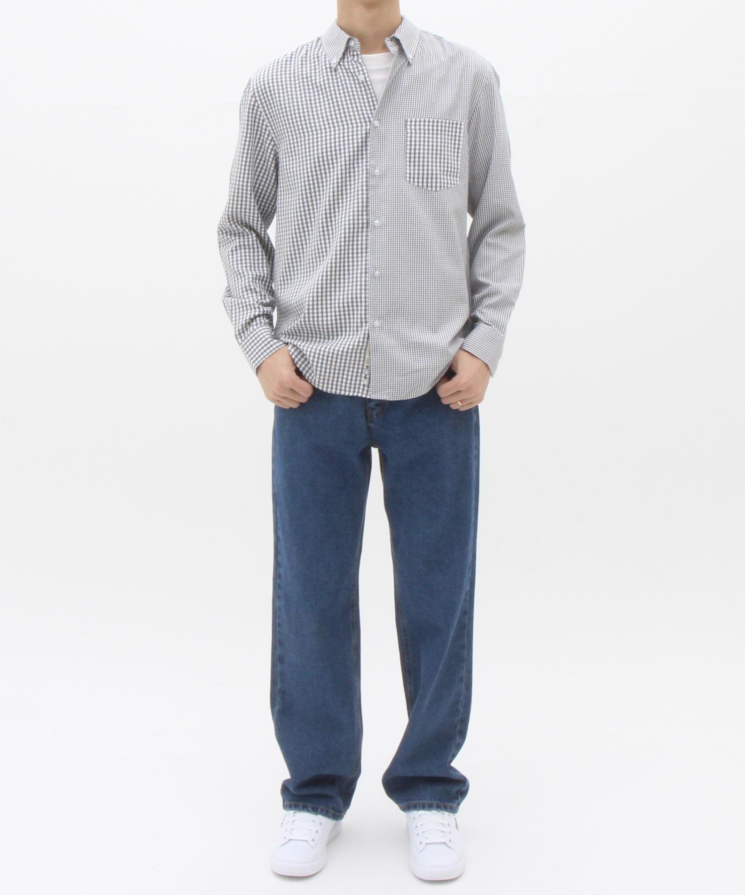 The Shirt Studio Black Loose Fit Mixed Check Button-Down Shirt 100