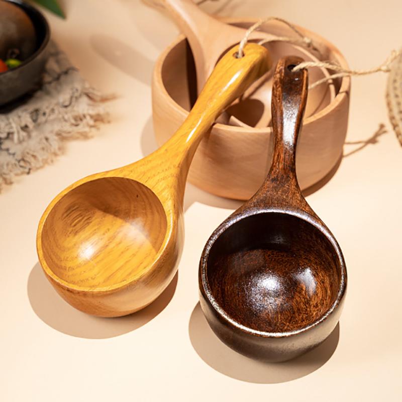 Japanische Holz-Küchenhelfer Große Suppenkelle Japanischer Kurzgriff Breilöffel Suppenkelle Küchenzubehör