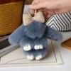 Bag Pendant Fashion Pluff Bunny Keychain Fluffy Cute Play Dead Rabbit Doll Smooth Lovely Rabbit Fur Keychain Women
