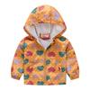 Toddler Kids Cartoon Print Hooded Jacket Boys Girls Lightweight Windproof Zip Up Casual Outerwear Coat
