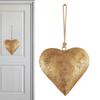 Colgantes de Pared de Corazón de Metal Acabado Dorado Antiguo Campana de Corazón Vintage Arte de Pared de Corazón de Metal con Cuerda para Colgar para Hogar Interior