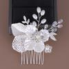 White Floral Alloy Hairpin Side Comb White Flowers Tiaras Insert Jewelry Comb Hair Jewelry Bride Headwear Hair Accessories