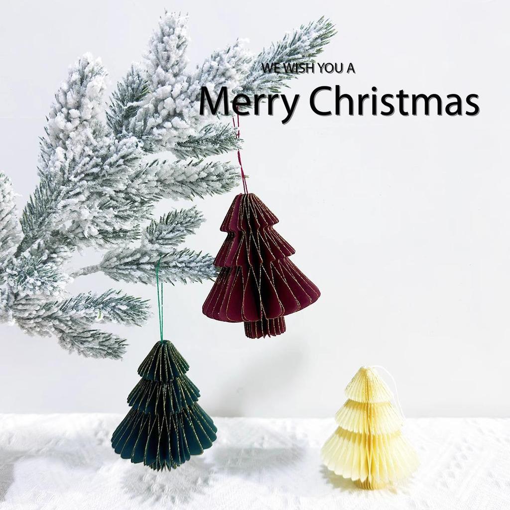 DIY Mini Cross-Border Christmas Tree Ornaments - Paper Folding Net Red Style Decor