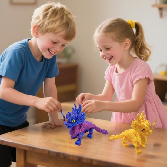 3D Printed Kirin Ornament Flexible Articulated Qilin Model with Movable Joints Small Kirin Fidget Toy