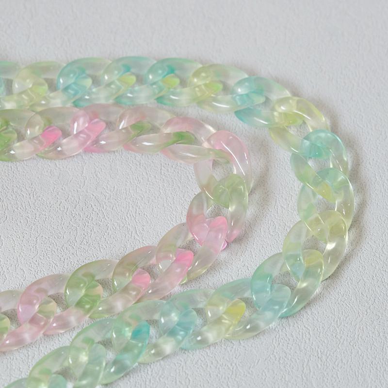 New Woman Bag Accessory Parts Neon Chain Candy Crossbody Resin Luxury Strap Women Hanging Chains Acrylic Shoulder Chain