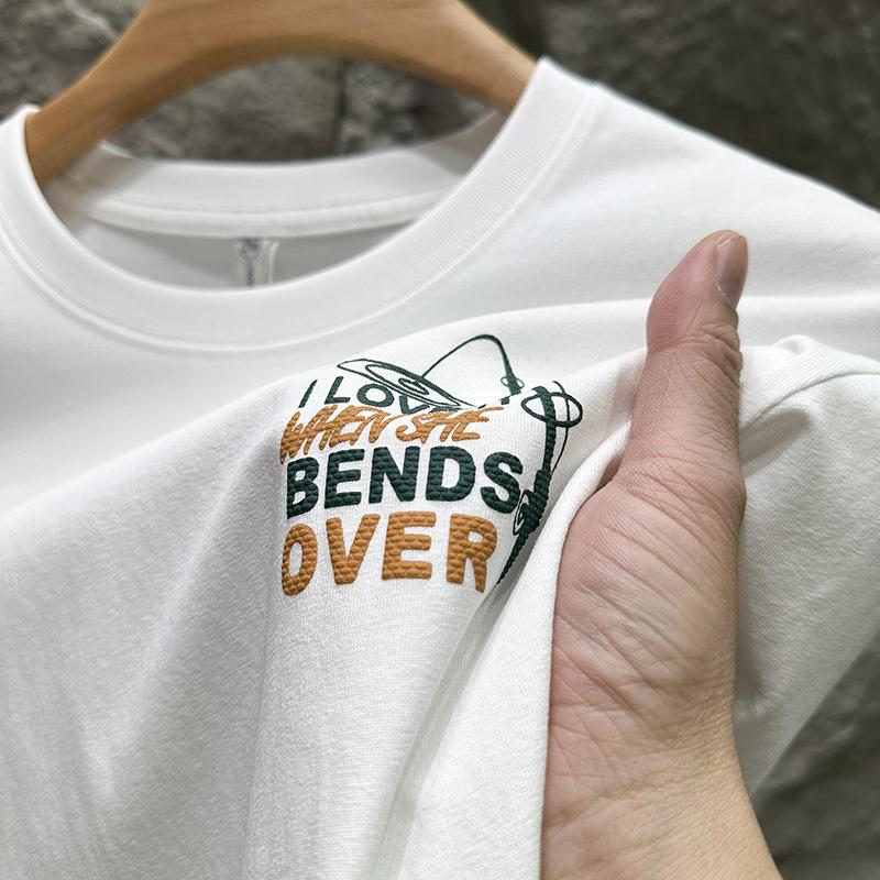 New Summer Men's Short-sleeved T-shirt Men's Cotton Printed Thin Short T-shirt Top