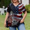 Womens Spring Tops Short Sleeve V Neck Butterfly Print Summer Shirts for Women Loose Fit Womens Summer Shirts Dressy Casual Style