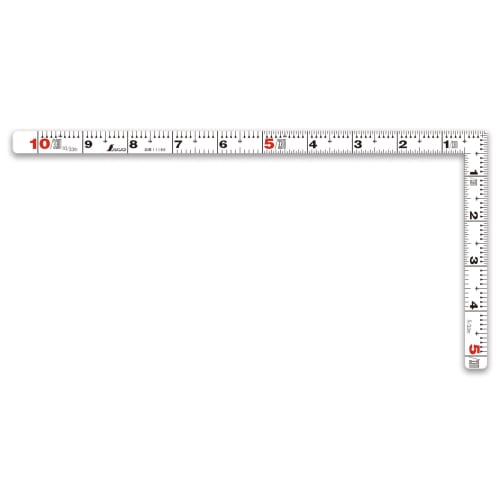 Shinwa Sokutei Flat Curved Ruler, White, 1 Shaku/30cm, Dual Graduations, 11180