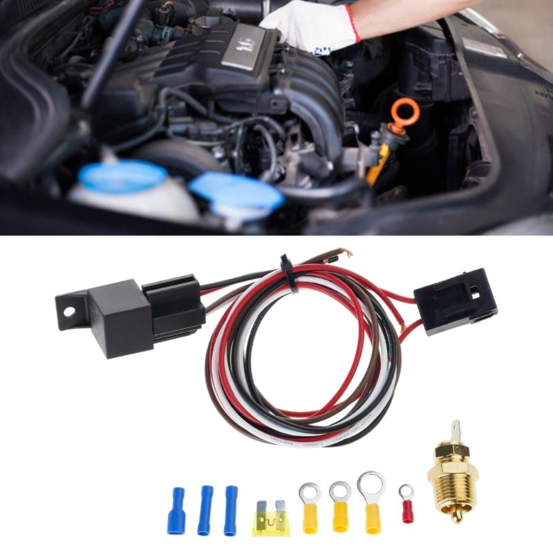 60A Electric Fan Radiator Wiring Kit Wiring Relays Kit Automotive Wire Harness Temperature Switches