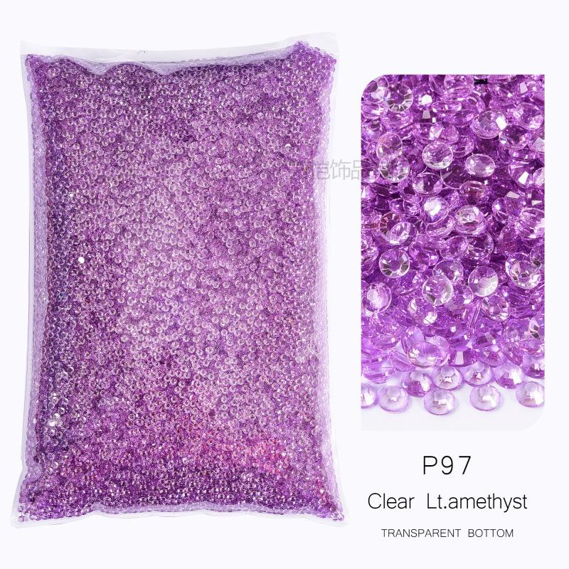 Round Resin Flat Bottom Drill Transparent Bottom Luminous Nail Drill Diy Mobile Phone Violent Bear Loose Diamond Accessories Accessories