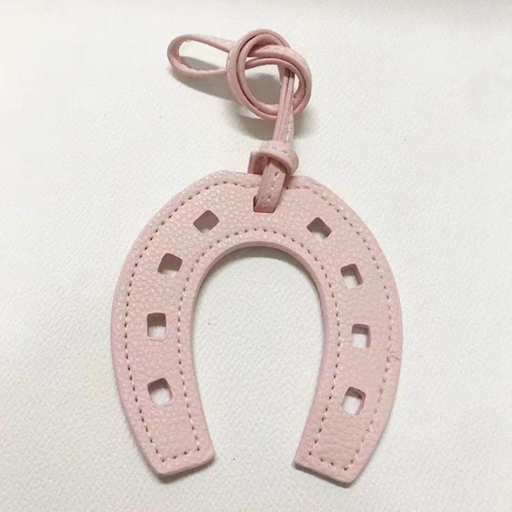 10 Colors Women And Girls PU Leather Horse Hoof Horseshoe Keychain Handbag Holder Charm Bag Purse Accessories for handbags