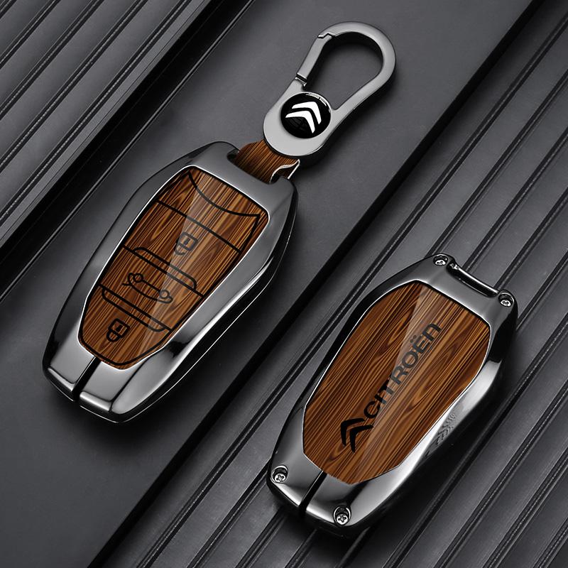 Zinc Alloy Leather Car Flip Remote Key Case Cover Protector Shell Durable For Citroen C1 C2 C4 C6 C3-XR Picasso Grand DS3 DS5 akr256