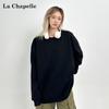 La Chapelle American Style Unlined Drop Shoulder Round Neck Sweatshirt