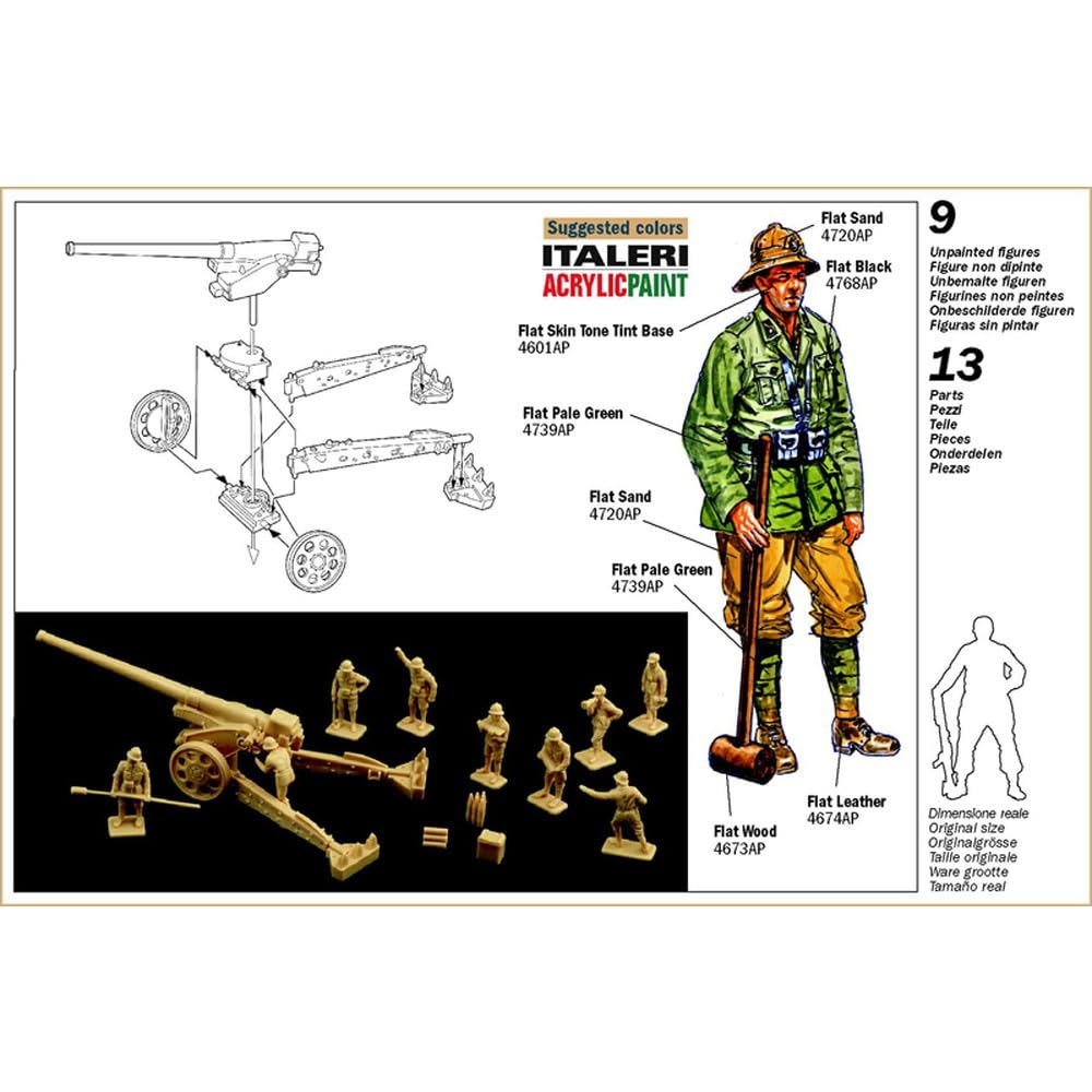 Platz Italeri 1/72 WWII Italian 149/40 Field Gun with Artillery Plastic Model Kit IT6165 (Cannon)